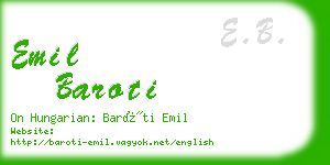 emil baroti business card